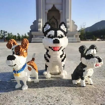 Micro Dog Building Block Model Kit