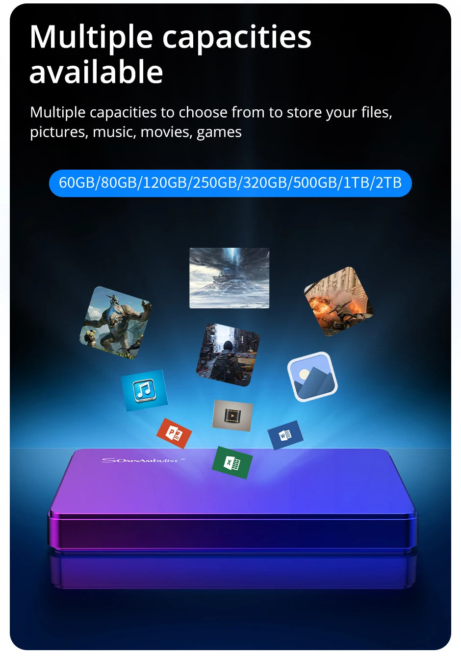 2.5” USB 3.0 External HDD for PC, Mac, PS4, PS5 & Xbox