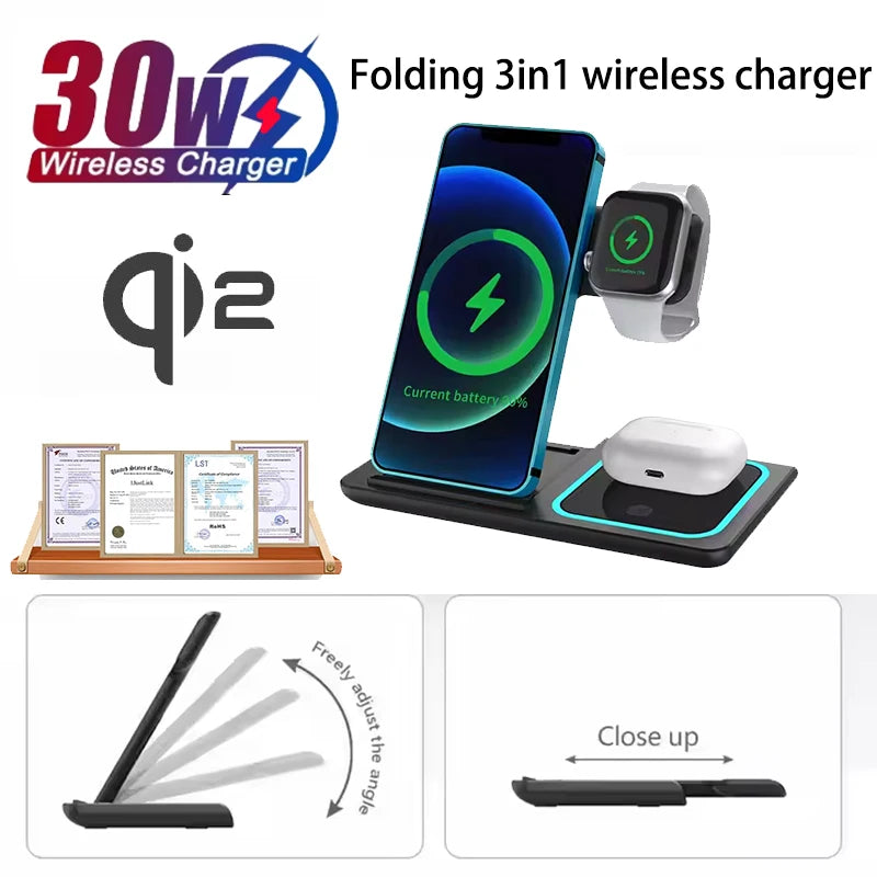 3-in-1 Foldable Wireless Charging Station