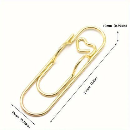 Heart-Shaped Notebook Pen Clip Set