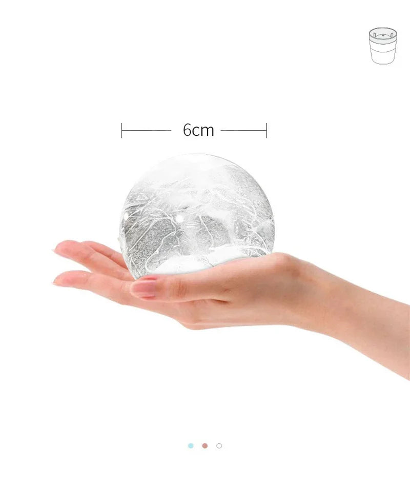 Reusable Round Ice Ball Mold for Whiskey, Cocktails & Chilled Drinks
