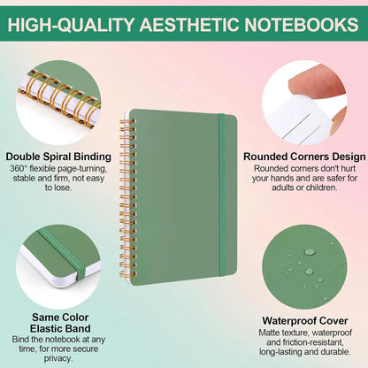 Set of 3 Morandi Spiral Journals with Elastic Closure – 70 Sheets Each