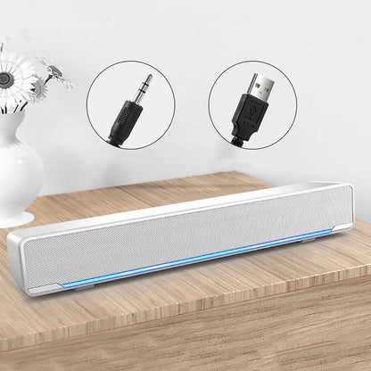 USB Wired Stereo Soundbar Speaker