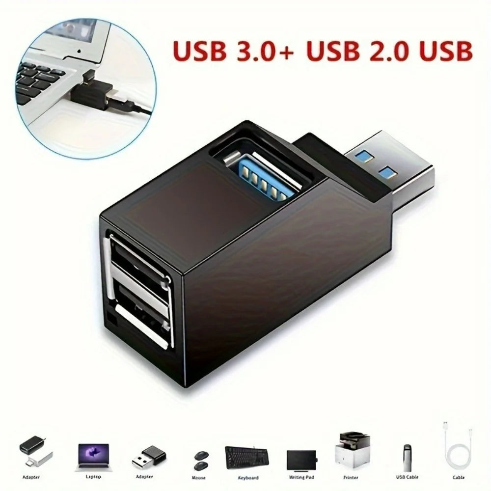 USB 3.0 Mini Hub Adapter – 3-Port Expansion