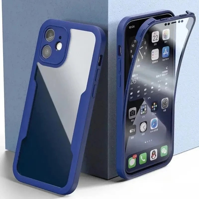 Full Coverage Anti-Scratch Bumper Case for iPhone 12–17 Series
