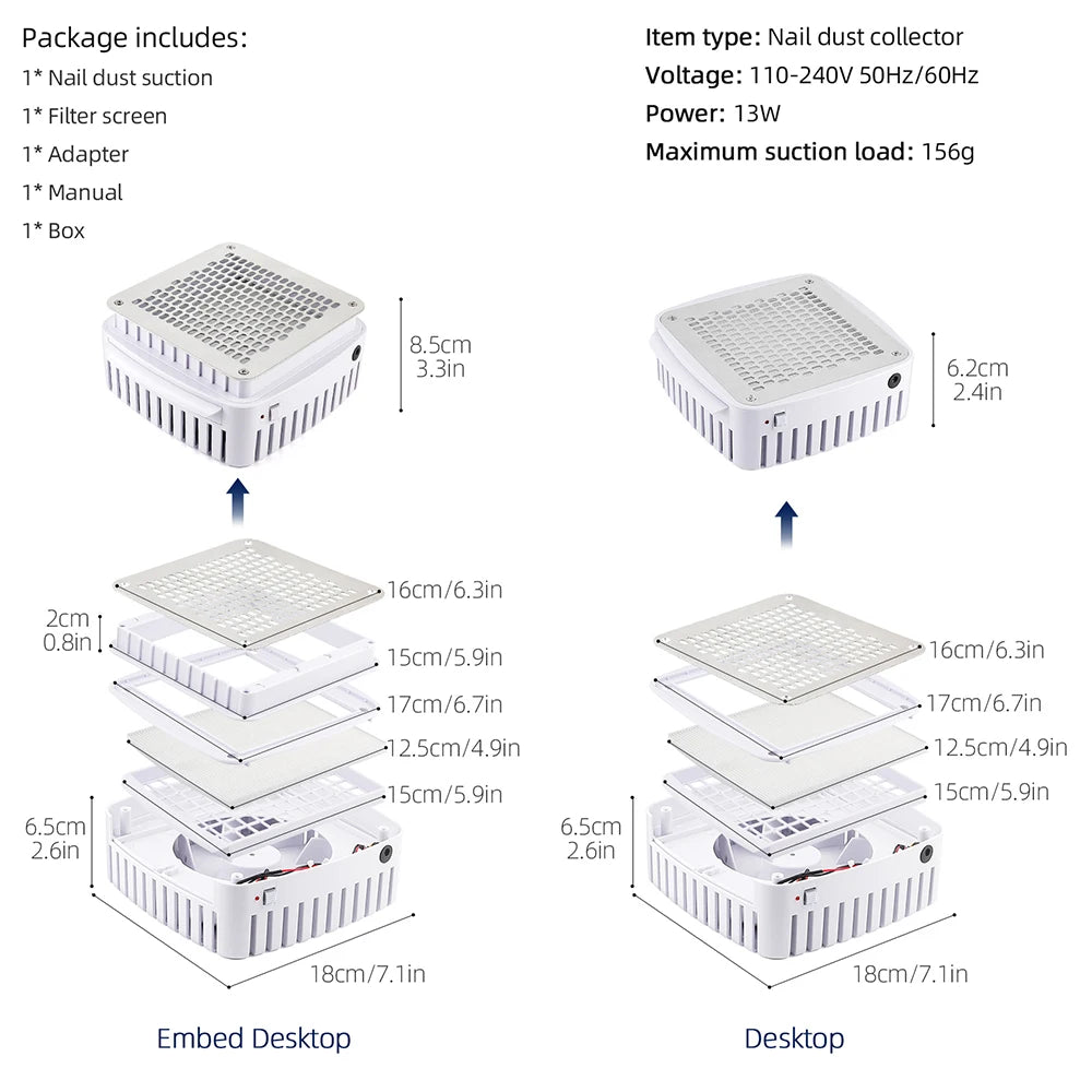 Professional Nail Dust Collector