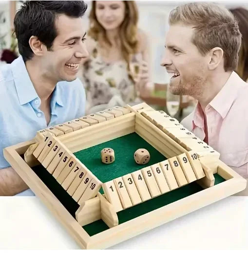 4-Sided Wooden Shut the Box Game