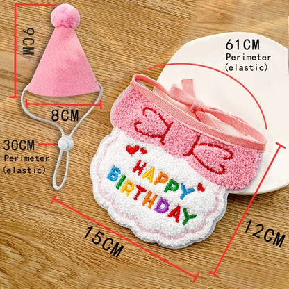 Pet Birthday Hat & Bandana Set for Dogs & Cats