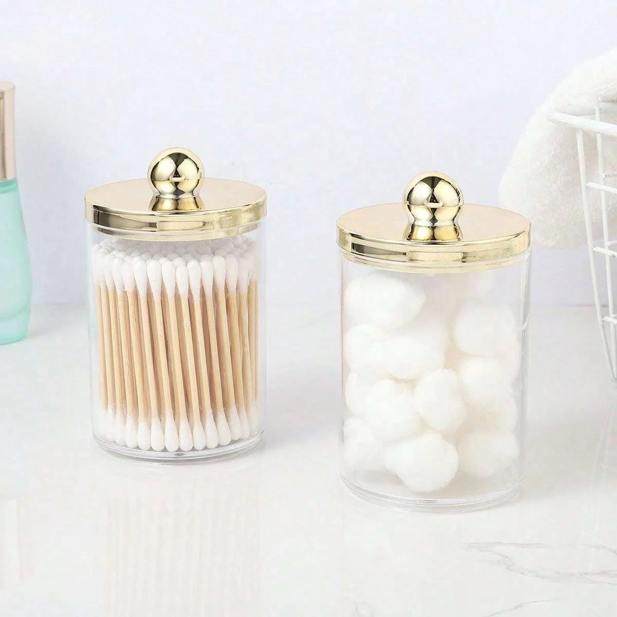 Clear Cotton Swab & Cosmetic Storage Jar