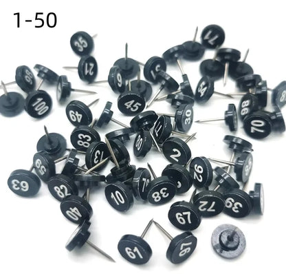 Numbered Round Push Pins for Bulletin Boards