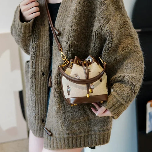 Women’s Drawstring Bucket Shoulder Bag