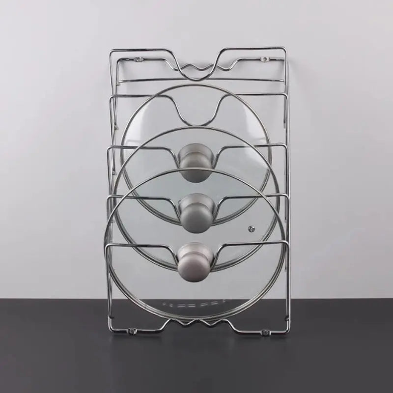 1Pc Kitchen Accessories Stainless Steel Pot Lid Shelf