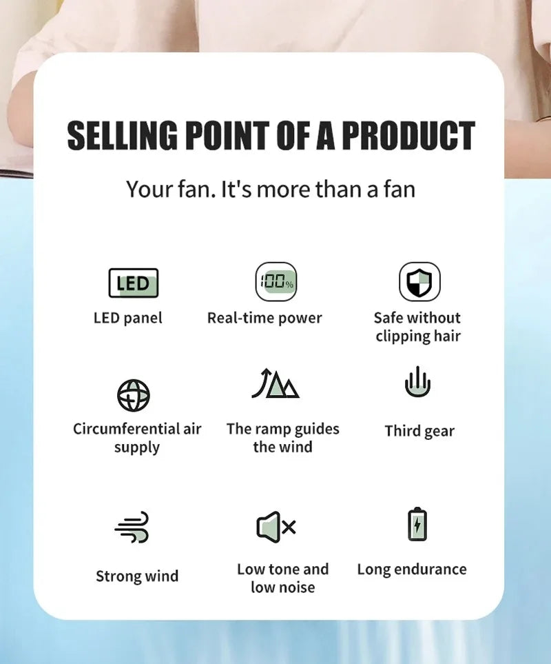 Mini Bladeless Rechargeable Neck Fan