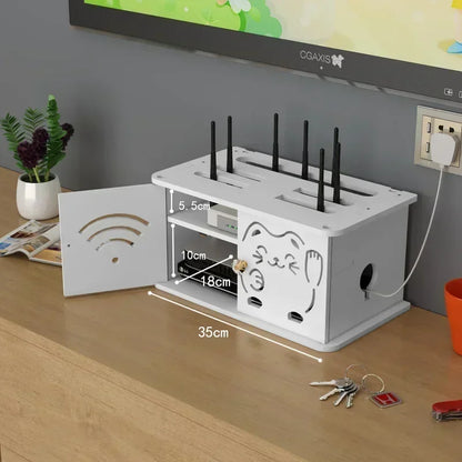 Wall Mounted WiFi Router & Cable Organizer Shelf
