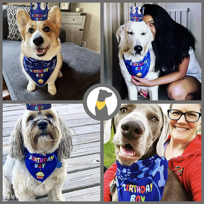 Dog Birthday Party Bandana Set
