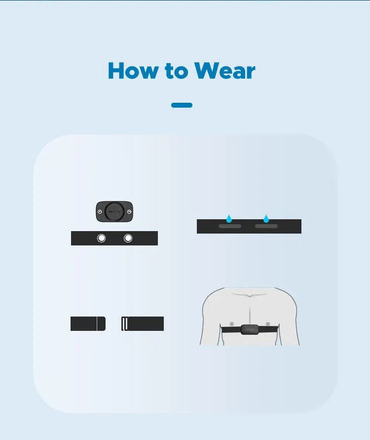 Bluetooth & ANT+ Chest Strap Heart Rate Sensor