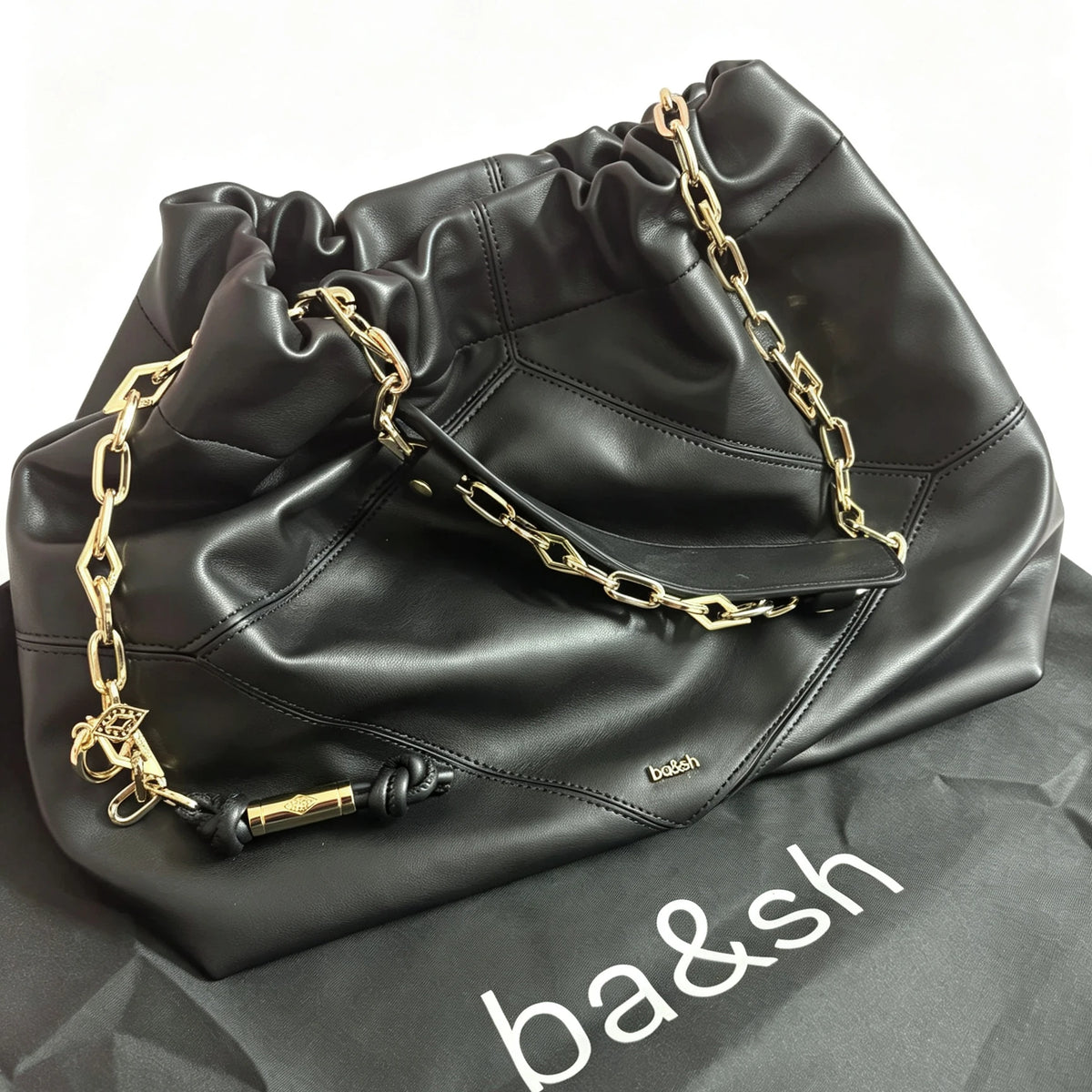 Faux Leather Bucket Shoulder Bag