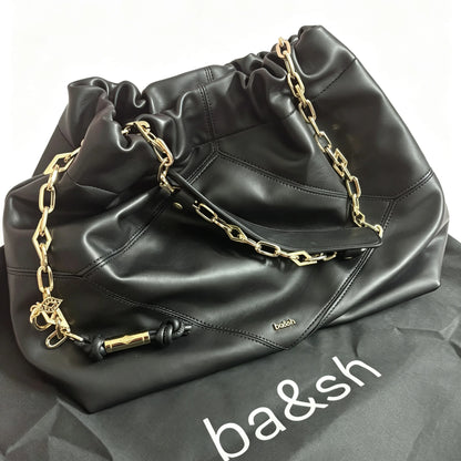 Faux Leather Bucket Shoulder Bag