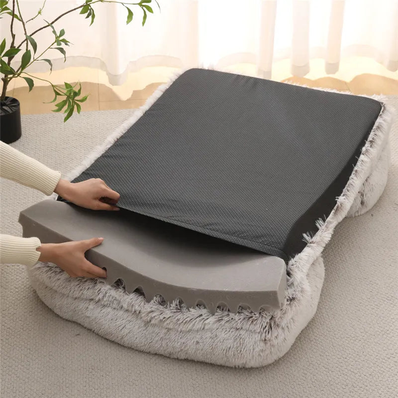 Plush Dog Bed with Removable Cover