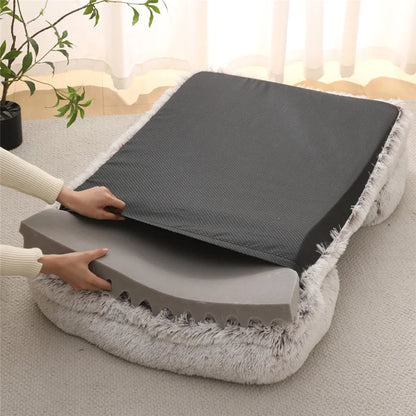 Plush Dog Bed with Removable Cover