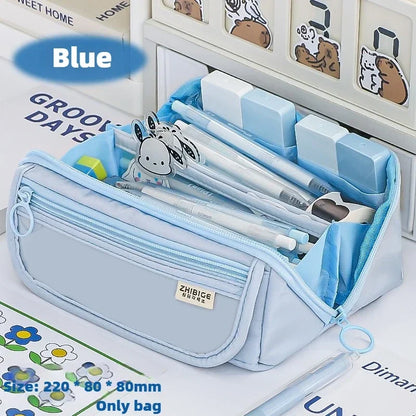 Large Capacity Multi-Layer Fabric Pencil Case