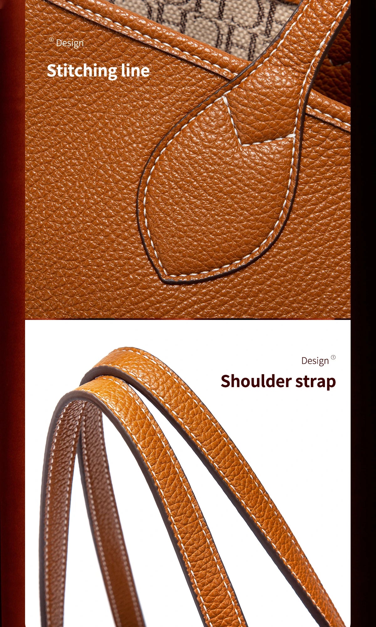 Women’s PU Leather Tote Bag with Matching Pouch