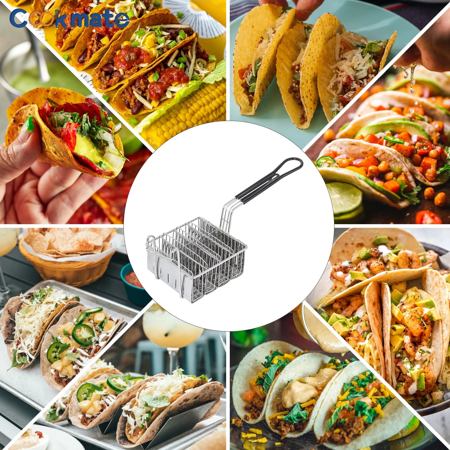 Stainless Steel Square Taco & French Fry Frying Basket