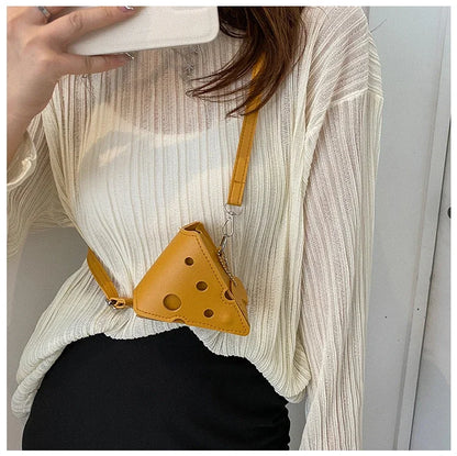 Cheese-Shaped Mini Crossbody Bag for Women