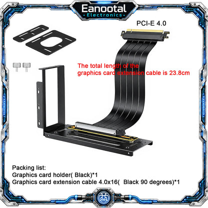 Vertical GPU Mount Bracket with PCIe x16 Riser Cable