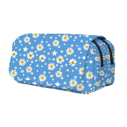 Daisy Print Double Layer Pencil Bag