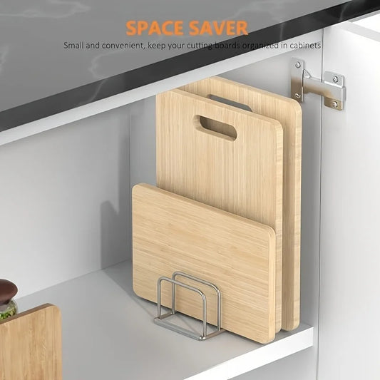Stainless Steel Pot Lid & Cutting Board Organizer