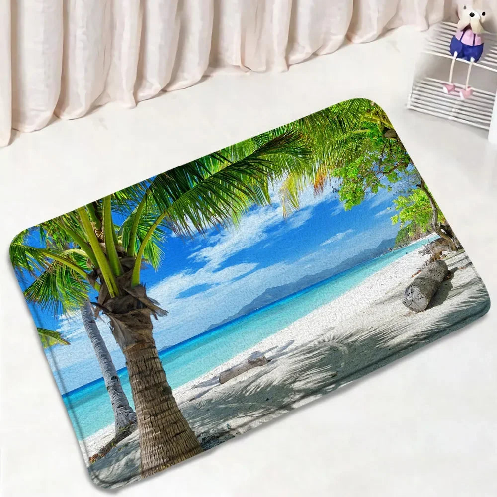 Ocean Seashell Bathroom Mat Set