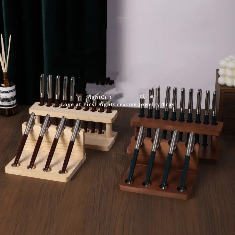 Walnut Wood Desk Organizer Stand
