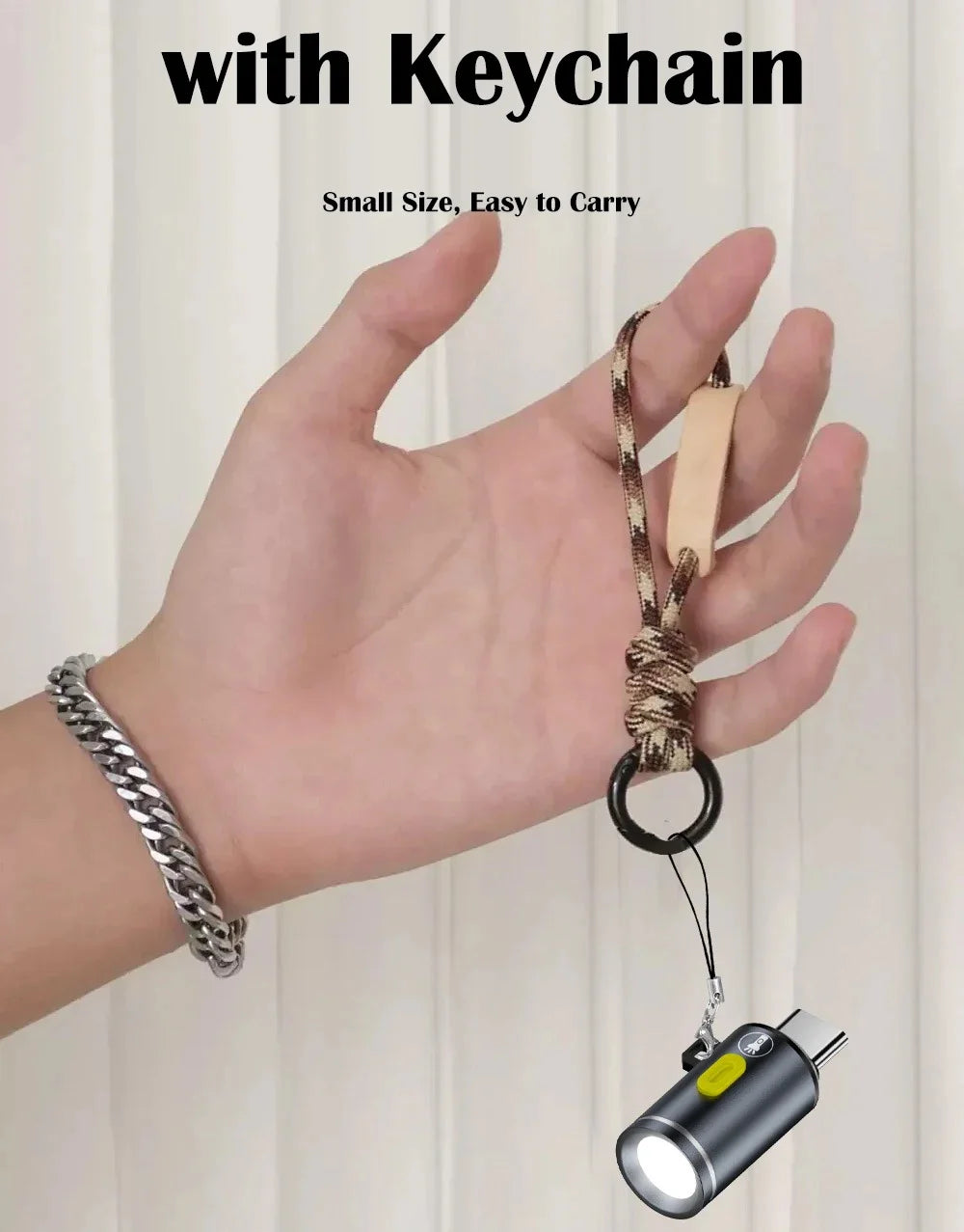 Mini USB-C LED Keychain Flashlight