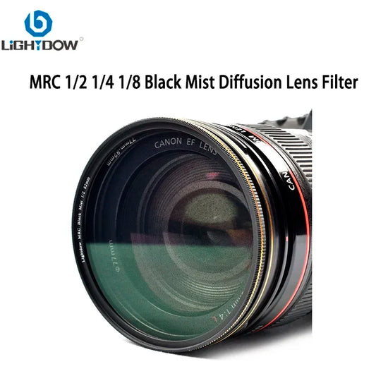 Lightdow Black Mist Diffusion Lens Filter Slim 49-82mm for Special Effect