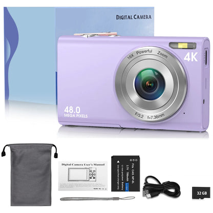 4K Autofocus Digital Camera with 48MP Photos & 2.8” IPS Screen