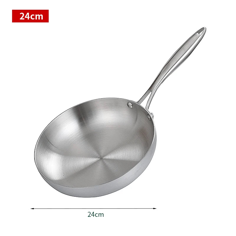 Uncoated Stainless Steel Chef’s Frying Pan – 28cm