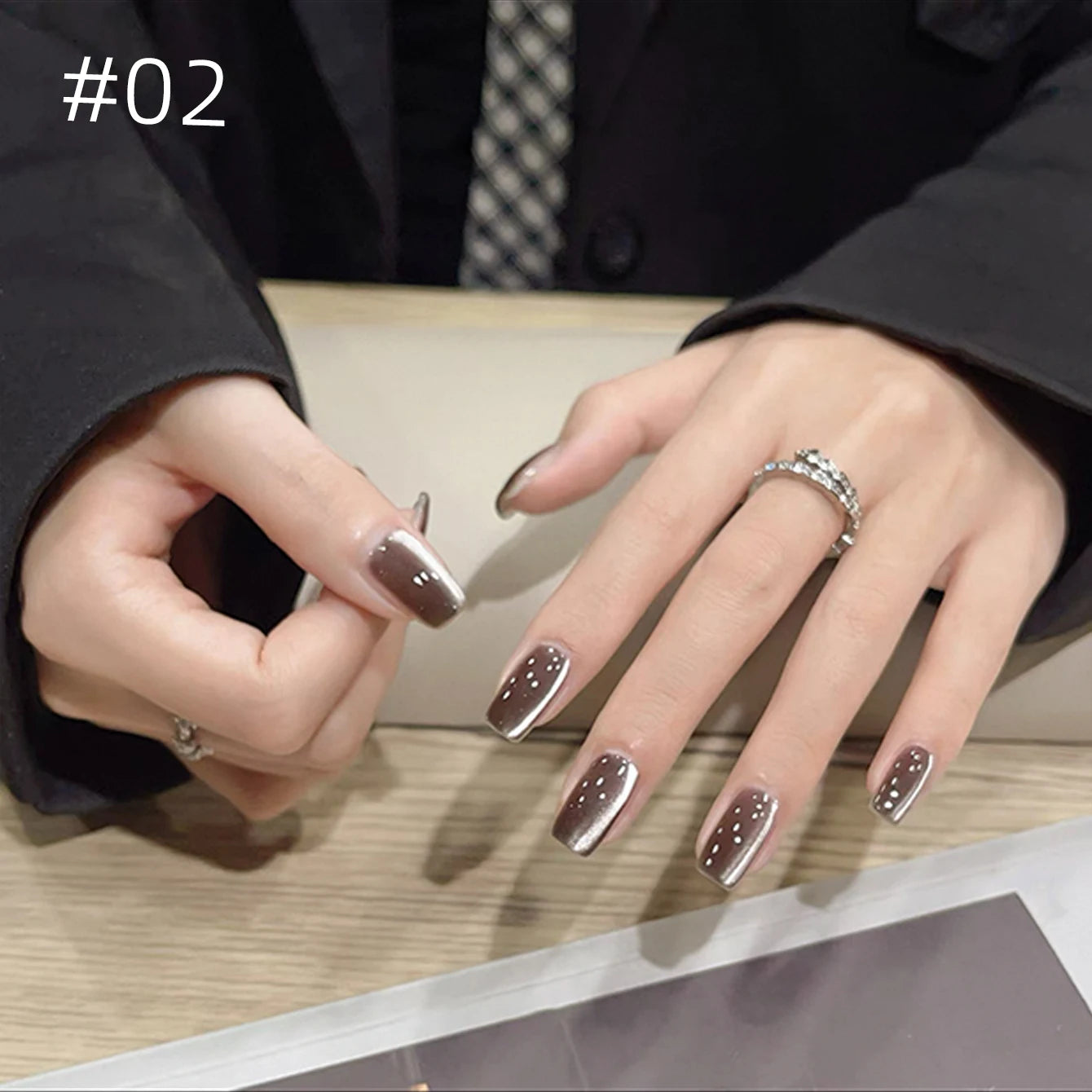 Brown Gold Cat Eye Gel Nail Polish