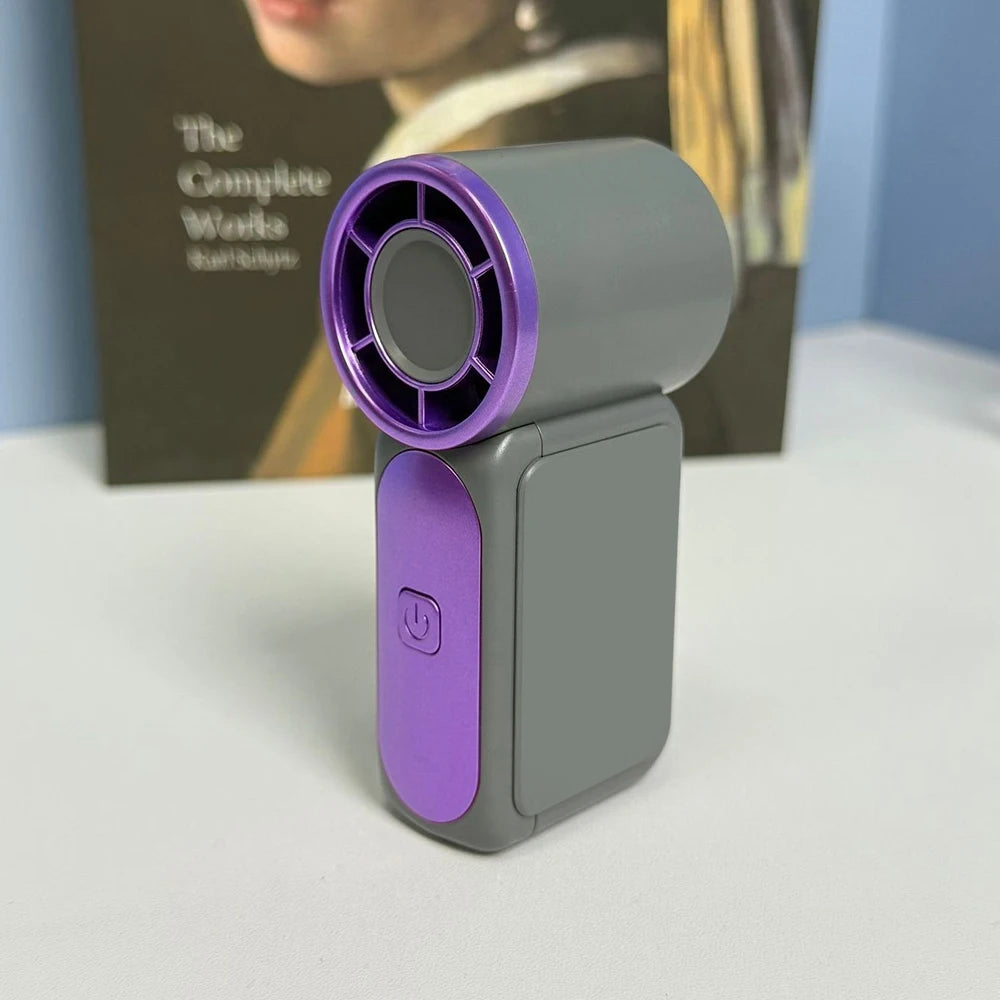 USB Rechargeable Mini Handheld Fan with Digital Display