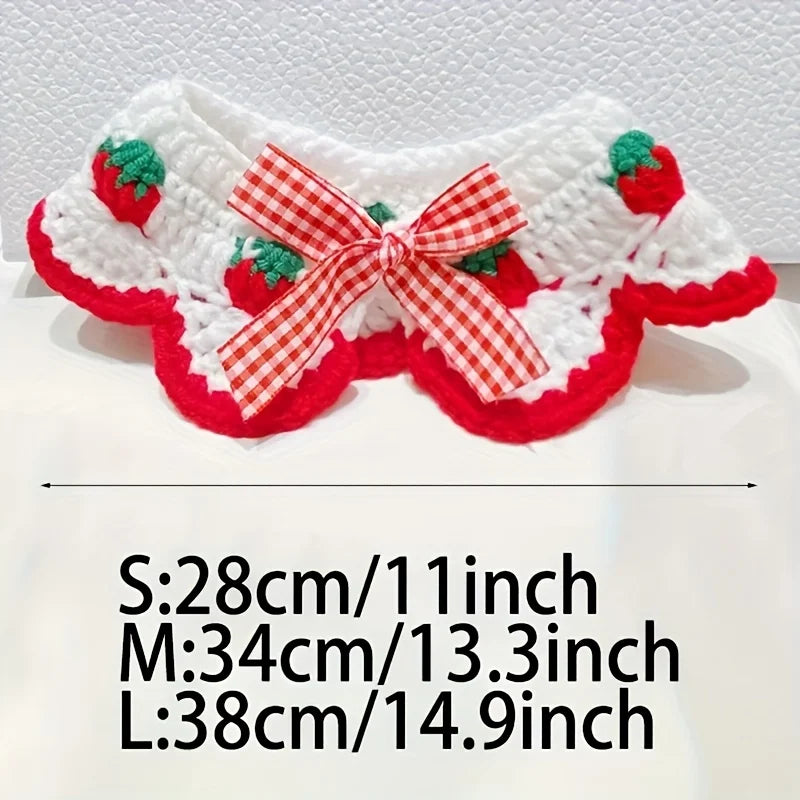 Strawberry Plaid Pet Ruffle Bib