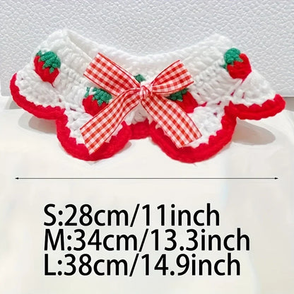 Strawberry Plaid Pet Ruffle Bib