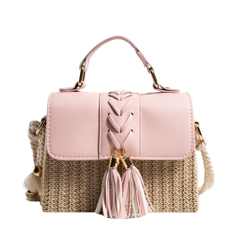 Straw Crossbody Beach Handbag
