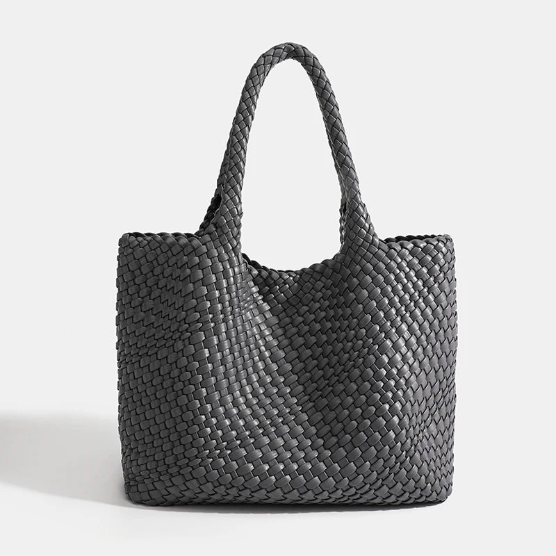 Woven PU Leather Tote Bag with Coin Purse