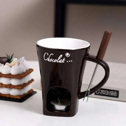 Ceramic Chocolate Fondue Mug Set