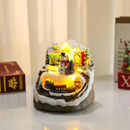 Rotating Light-Up Christmas Resin Music Box