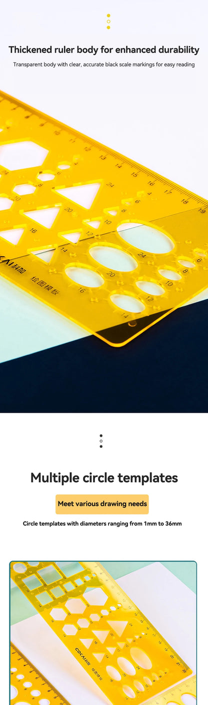 Circle & Oval Geometry Template Ruler Set
