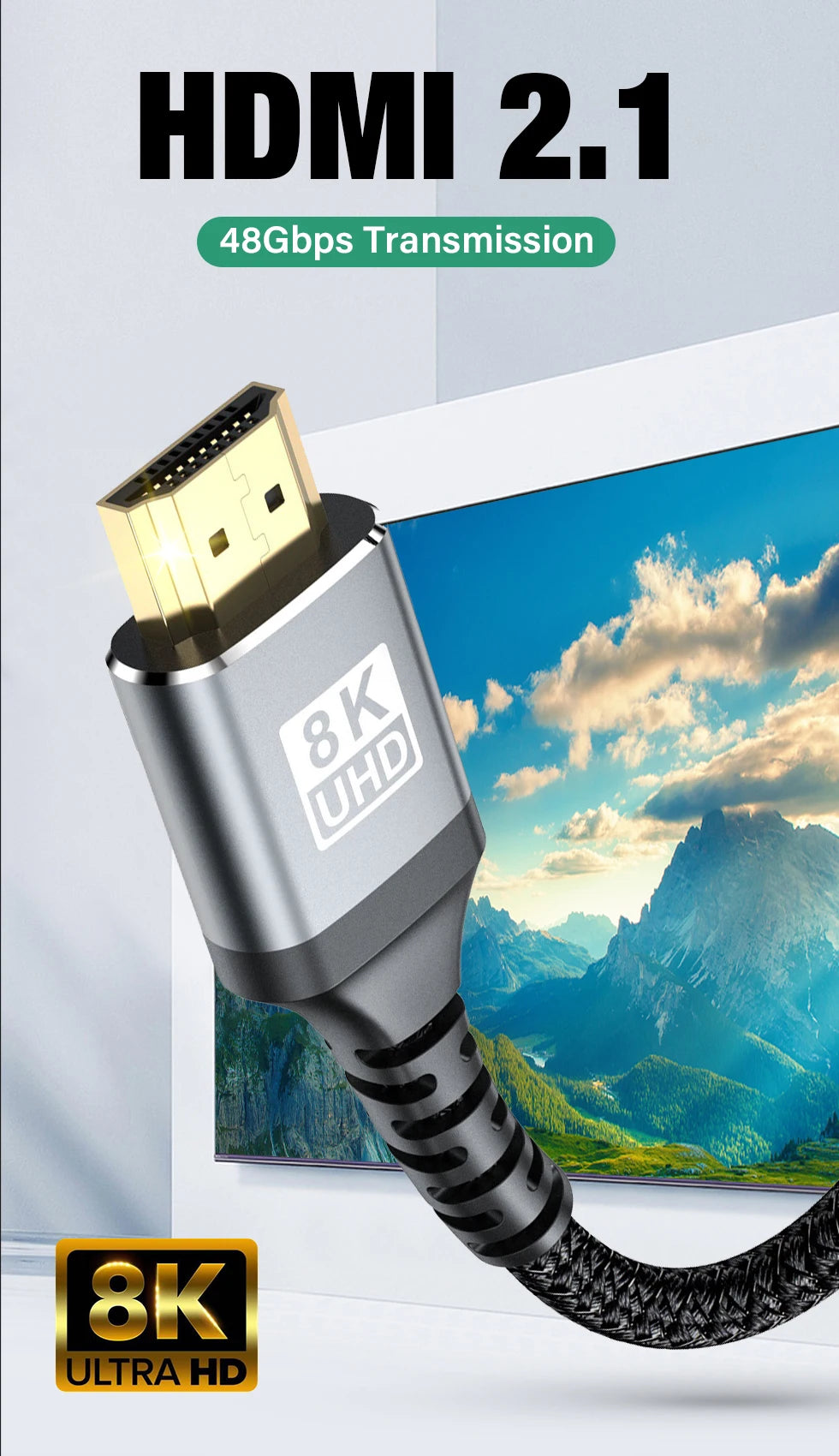 Ultra High-Speed HDMI 2.1 Cable – 8K 60Hz & 4K 120Hz