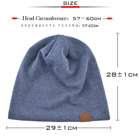 Unisex Cotton Knit Casual Beanie Hat