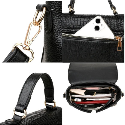 Large Capacity Leather Crossbody Handbag for Women