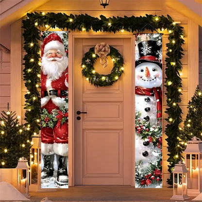 Santa & Snowman Christmas Door Banner